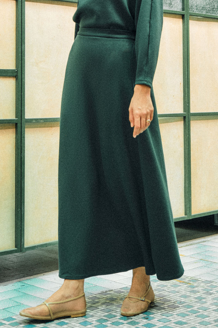 Cassety A-Line Skirt - Forest Green