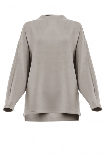 Denali High Neck Blouse - Pine Bark