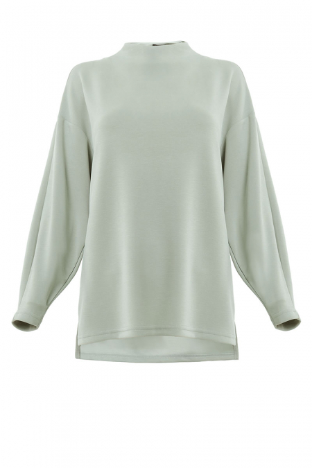 Denali Soft High Neck Blouse - Seafoam