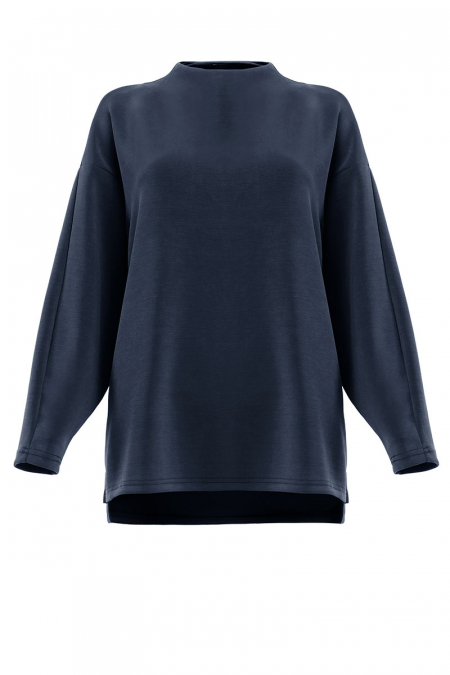 Denali Soft High Neck Blouse - Eclipse