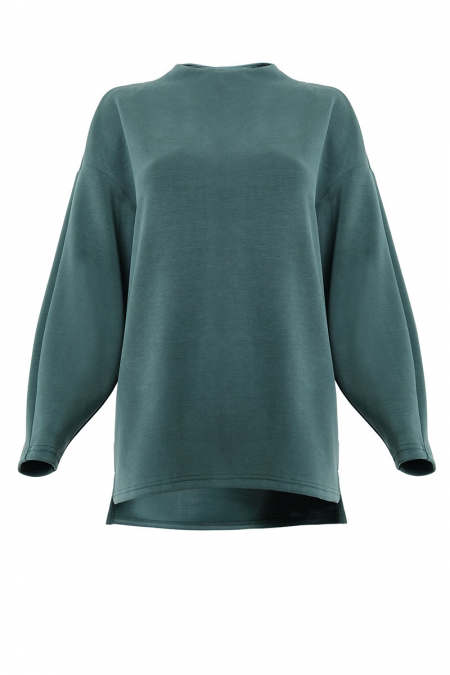 Denali Soft High Neck Blouse - Bistro Green