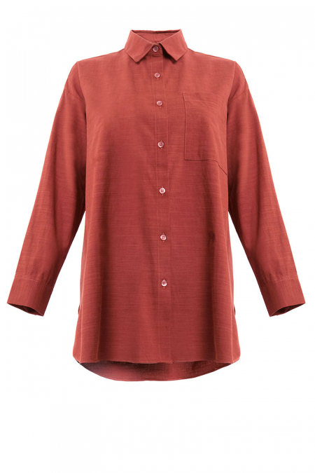 Udyati Front Button Shirt - Burnt Umber
