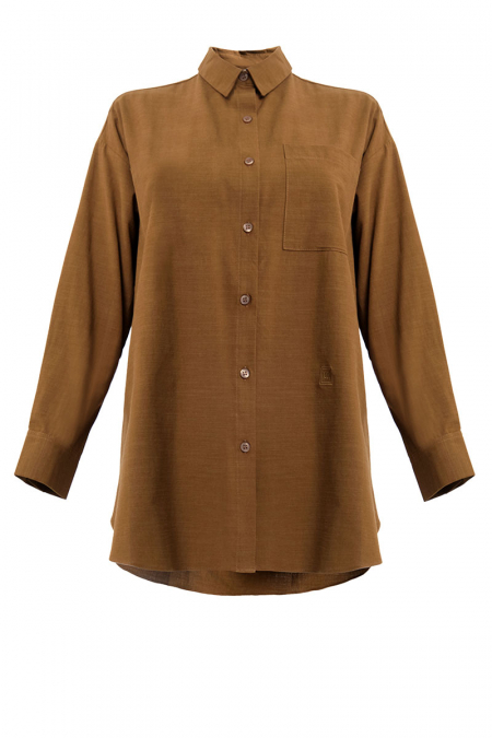 Udyati Front Button Shirt - Tumeric Brown