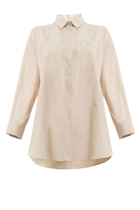 Udyati Front Button Shirt - Oatmilk