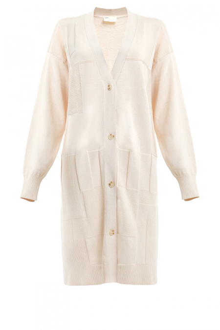 Caylin Front Button Cardigan - Oatmilk