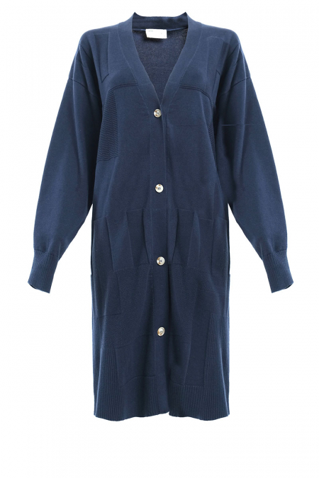 Caylin Front Button Cardigan - Eclipse