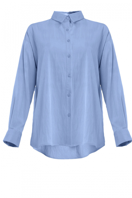 Hestia Front Button Shirt - Steel Blue
