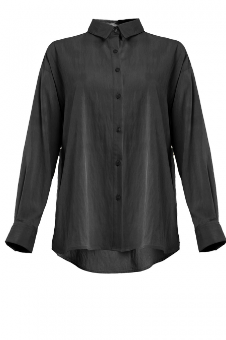 Hestia Front Button Shirt - Black