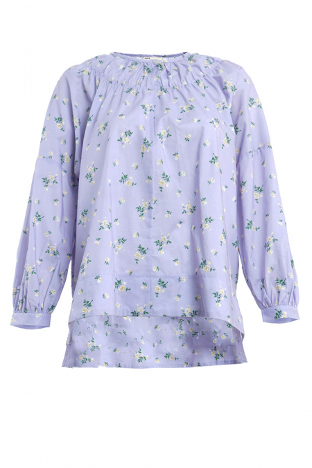 Daliah Drop Shoulder Blouse - Lilac Flower