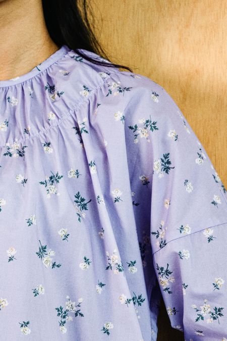 Daliah Drop Shoulder Blouse - Lilac Flower