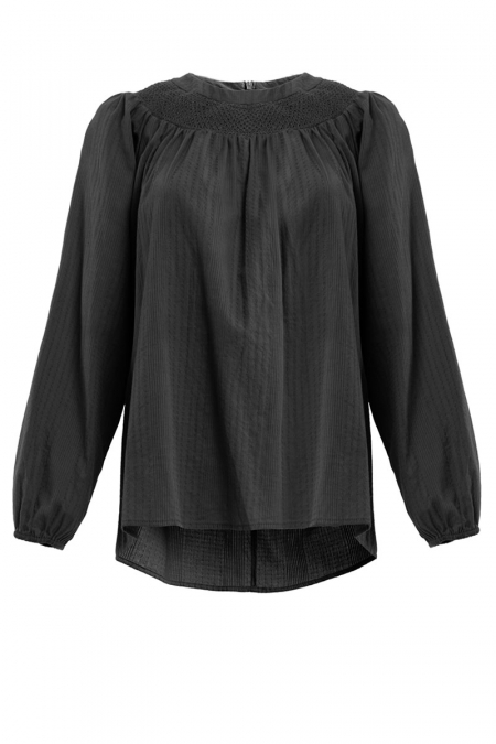 Kardyn Flared Blouse - Black