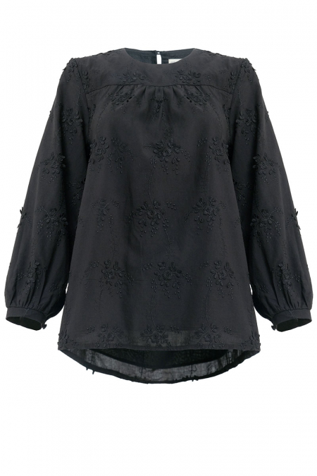 Zaheera Embroidered Blouse - Black