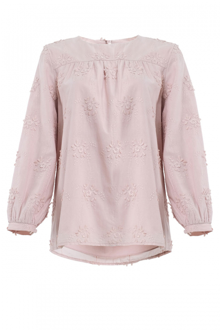 Zaheera Embroidered Blouse - Dusty Pink