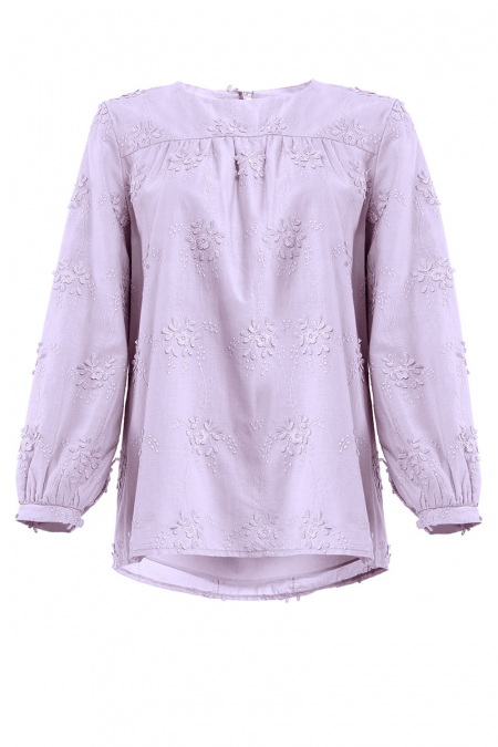Zaheera Embroidered Blouse - Lilac