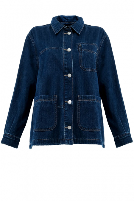 COTTON Brooklynn Denim Jacket - Dark Wash