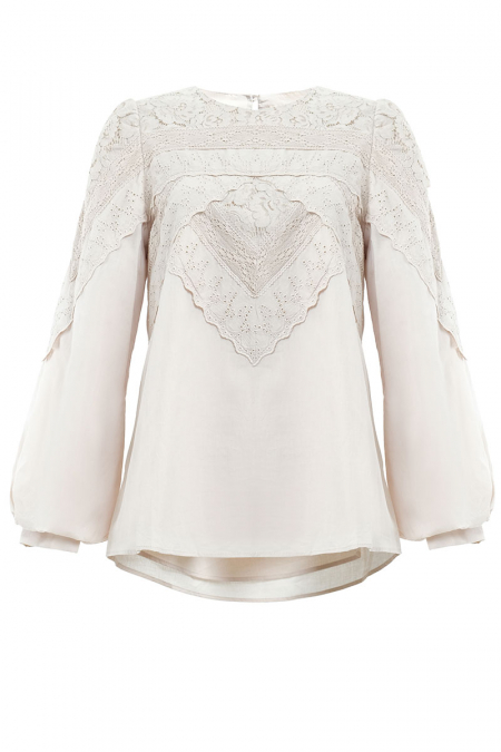 Divina Puff Shoulder Blouse - Dune