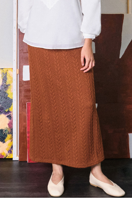 Keiry Pencil Skirt - Brownie Cable