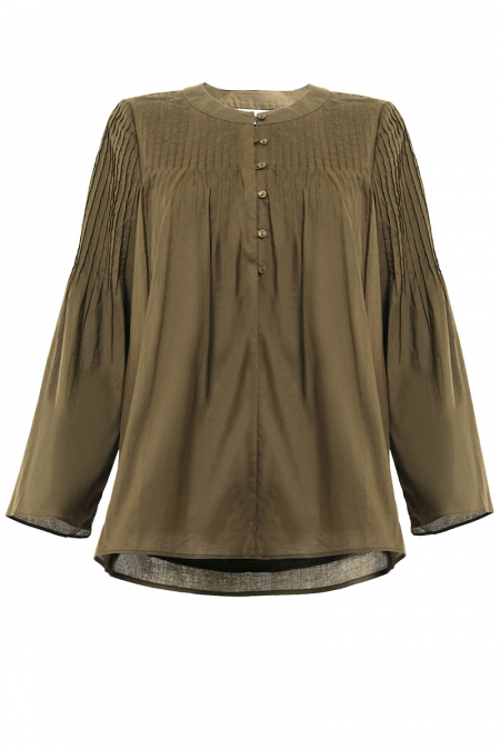 Nivedita Henley Blouse - Seaweed