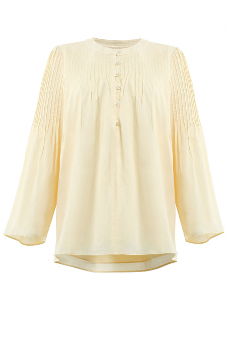 Nivedita Henley Blouse - Soft Yellow