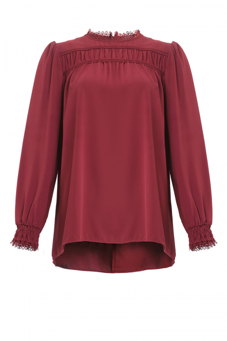 Daytona Flared Blouse - Cordovan