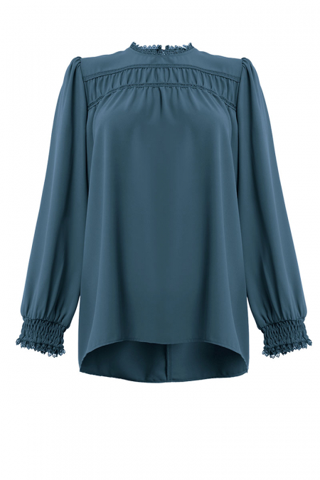 Daytona Flared Blouse - Forest Green