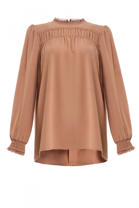 Daytona Flared Blouse - Hazelnut