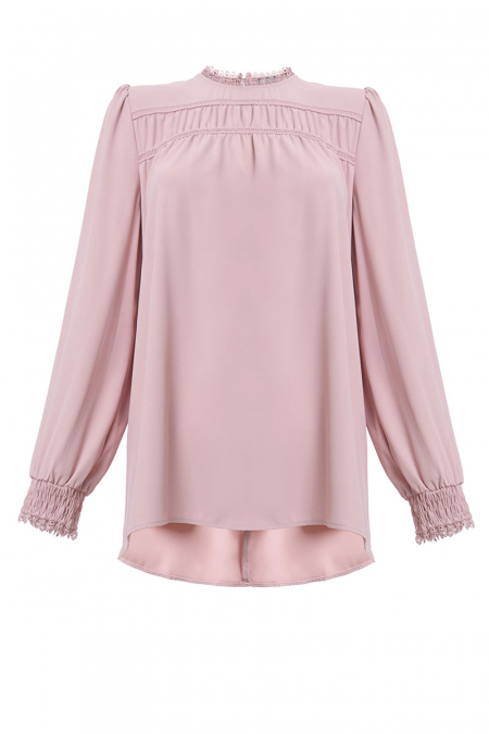 Daytona Flared Blouse - Pink Lotus