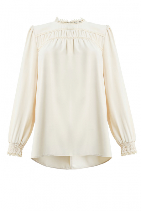 Daytona Flared Blouse - Rice