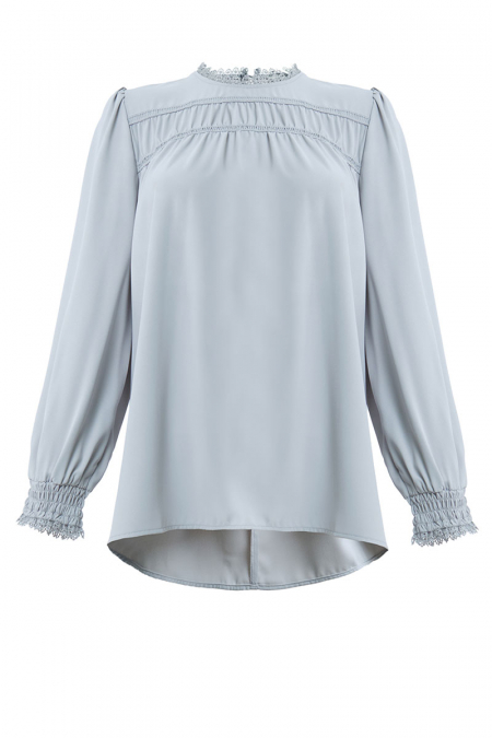 Daytona Flared Blouse - Rock Blue