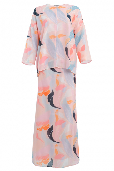 Sentosa Blouse & Skirt - Peach Abstract