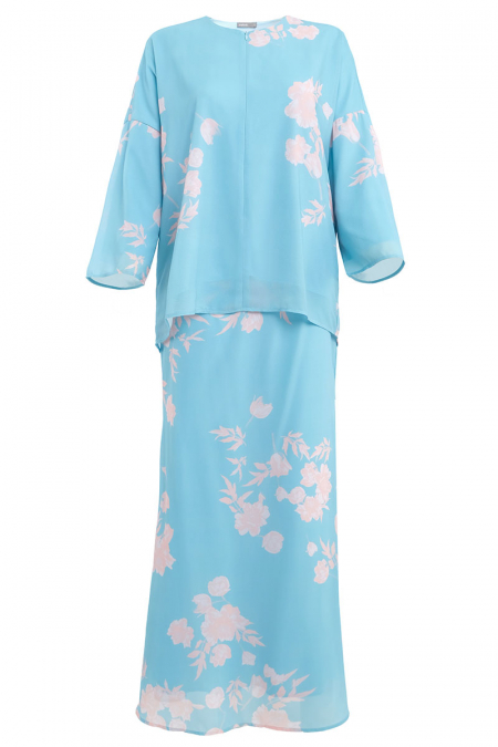 Sentosa Blouse & Skirt - Aqua/Peach Floral