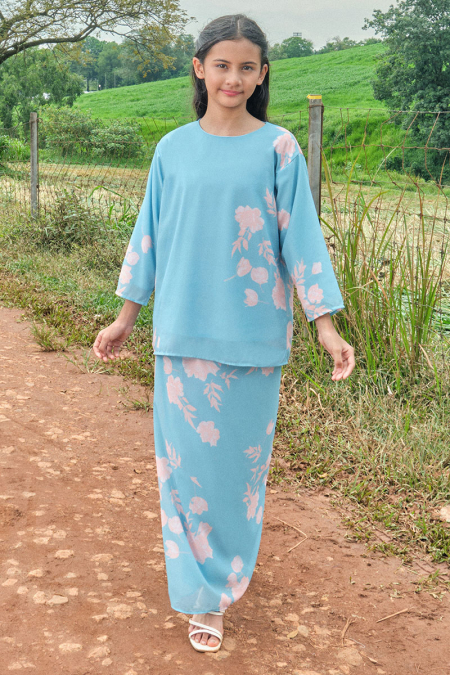 KIDS Sentosa Set - Aqua/Peach Floral