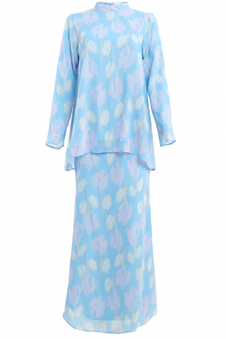 Lanting Blouse & Skirt - Blue/Pink Tulip