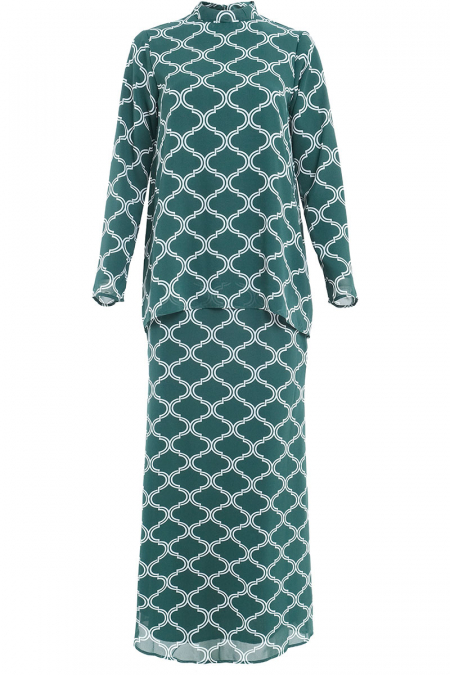 Lanting Blouse & Skirt - Green Moroccan