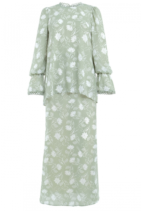 Kemangi Blouse & Skirt - Matcha Lily