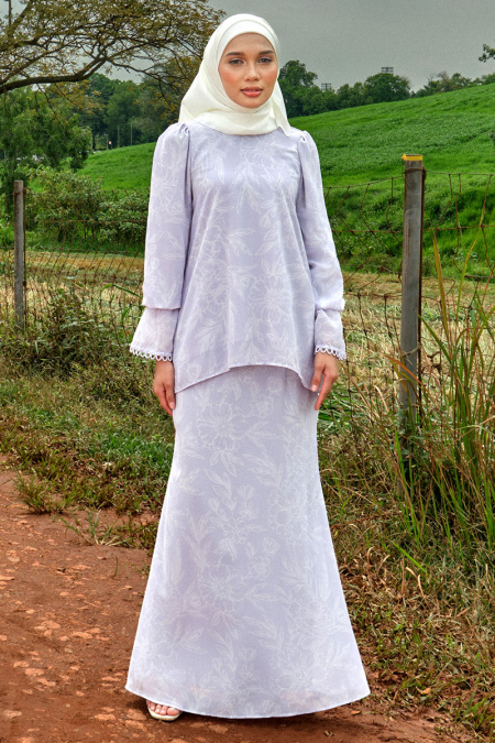 Kemangi Blouse & Skirt - Lilac Peony