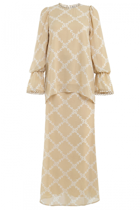 Kemangi Blouse & Skirt - Latte Flower Braids