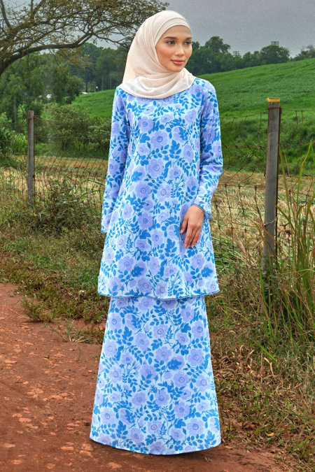 Duyong Blouse & Skirt - Blue/Purple Buttercup