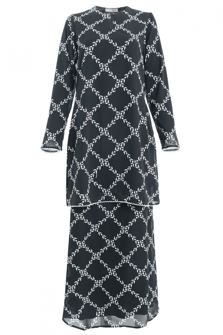 Duyong Blouse & Skirt - Black Flower Braids