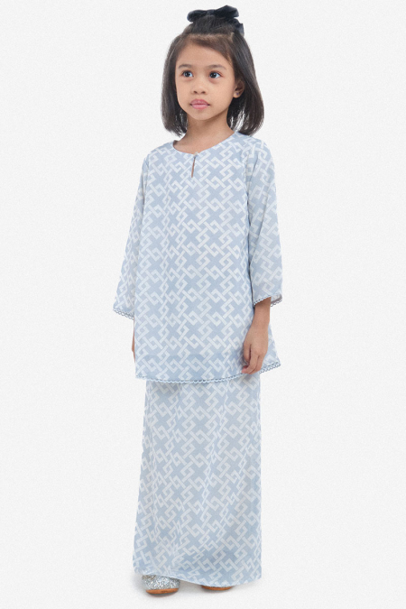 KIDS Duyong Set - Soft Blue Geometric