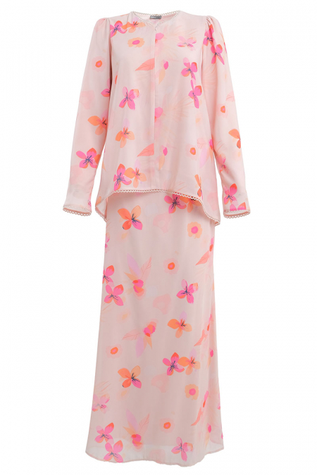 Manggis Blouse & Skirt - Peach Ixora