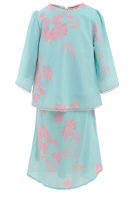 KIDS Manggis Set - Mint/Pink Floral