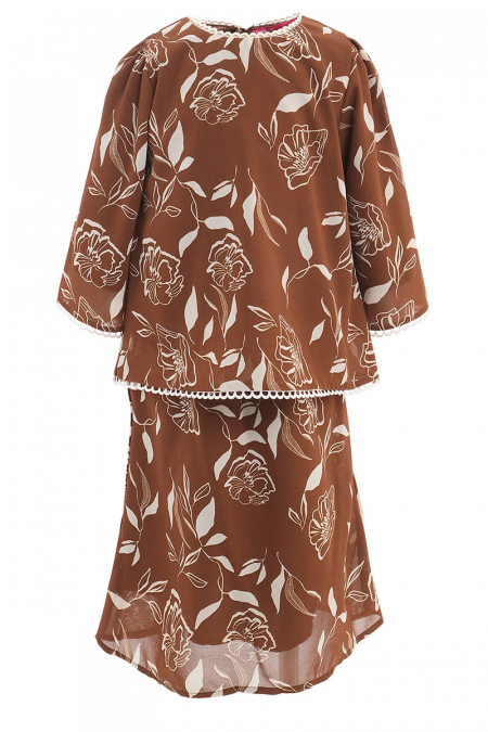 KIDS Manggis Set - Brown/Beige Floral
