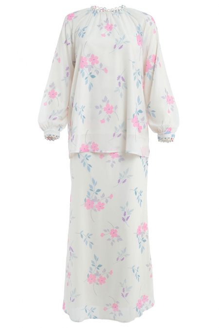 Rusila Blouse & Skirt - Cream/Pink Blossom