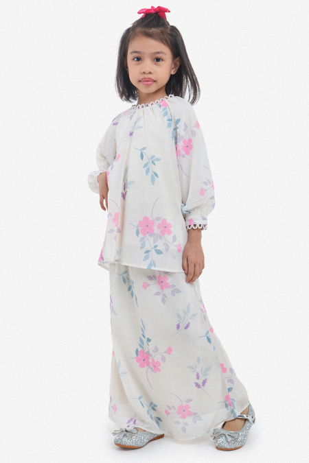 KIDS Rusila Set - Cream/Pink Blossom