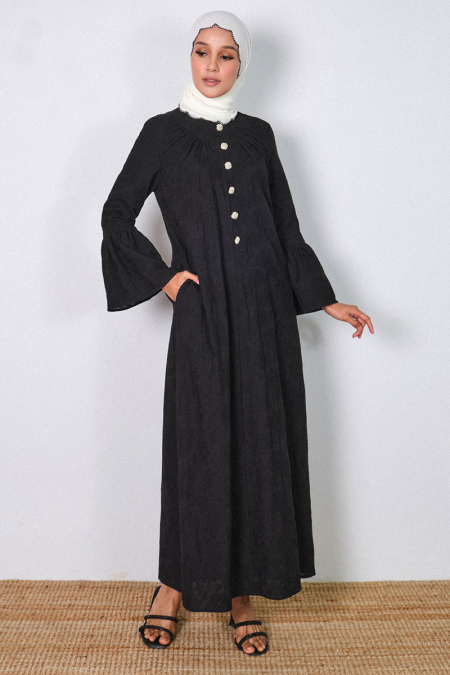 COTTON Roqiah Dress - Black