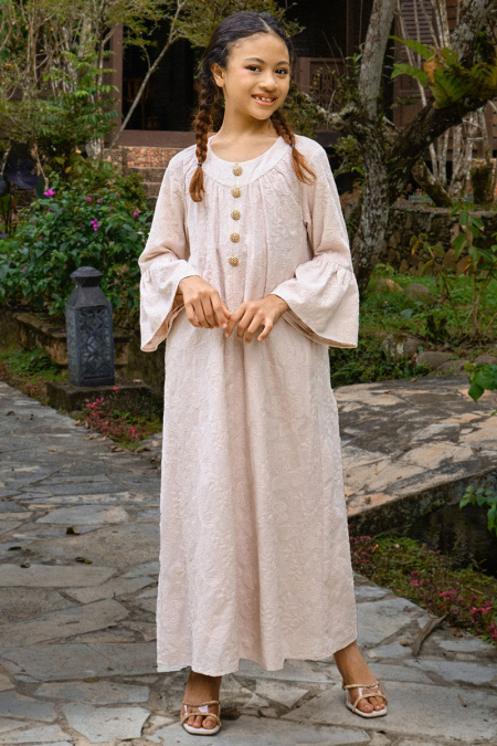 KIDS Roqiah Dress - Eggnog