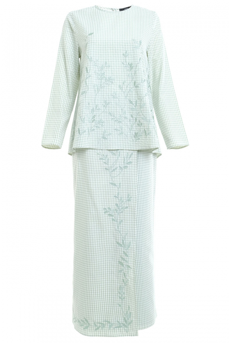Maizun Blouse & Skirt - Mint Check