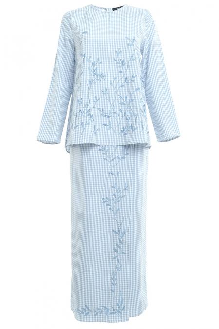 Maizun Blouse & Skirt - Blue Check