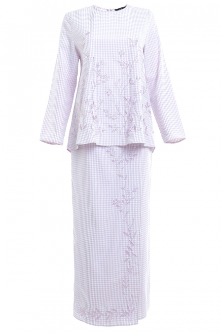 Maizun Blouse & Skirt - Lilac Check